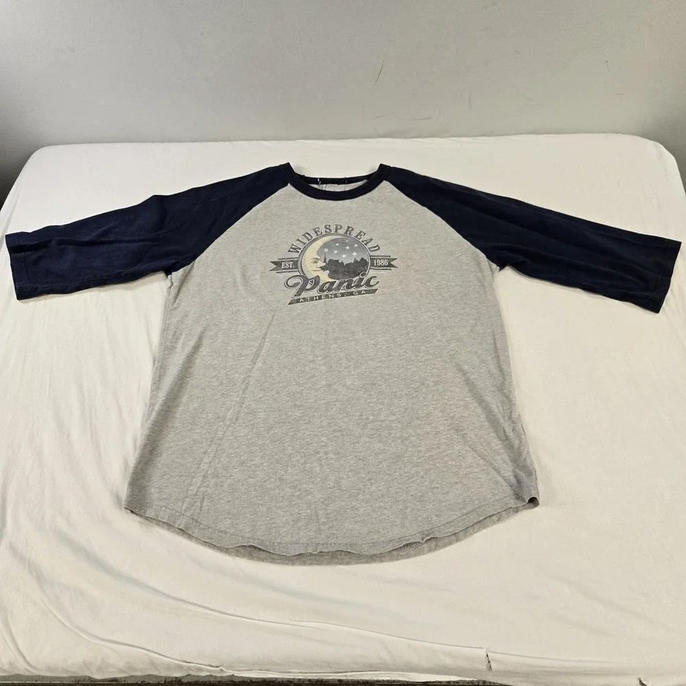 Widespread Panic Raglan Baseball T-shirt 1986 Athens, GA Moon Stars Size Large - Picture 2 of 10